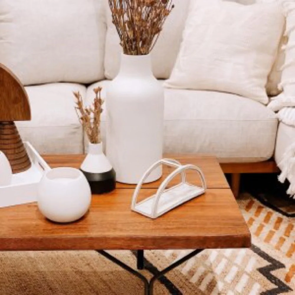 ONE OFF WHITE West Elm Pure Ceramic Two-Wick Candle